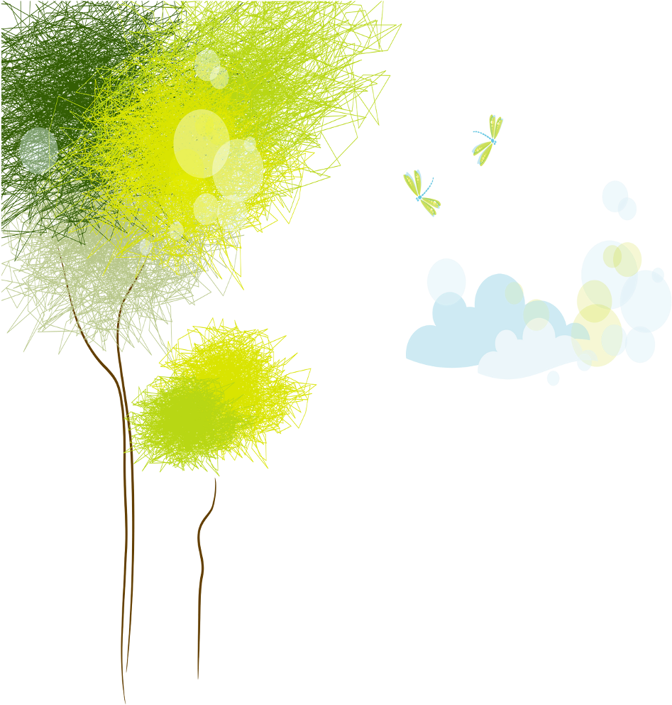 Ftestickers Watercolor Landscape Trees Colorful - Drawing (1024x1024), Png Download