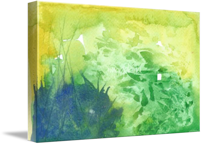 "green Watercolor Abstract" By Misty Poe - Painting (650x462), Png Download