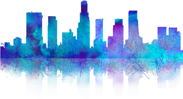 Bleed Area May Not Be Visible - Los Angeles Skyline Transparent (600x450), Png Download