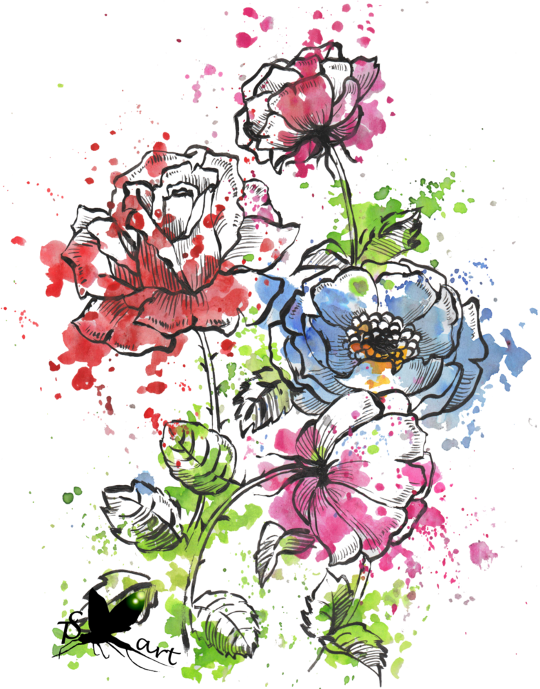 Png Watercolor Flowers Image Stock - Watercolor Painting (800x999), Png Download