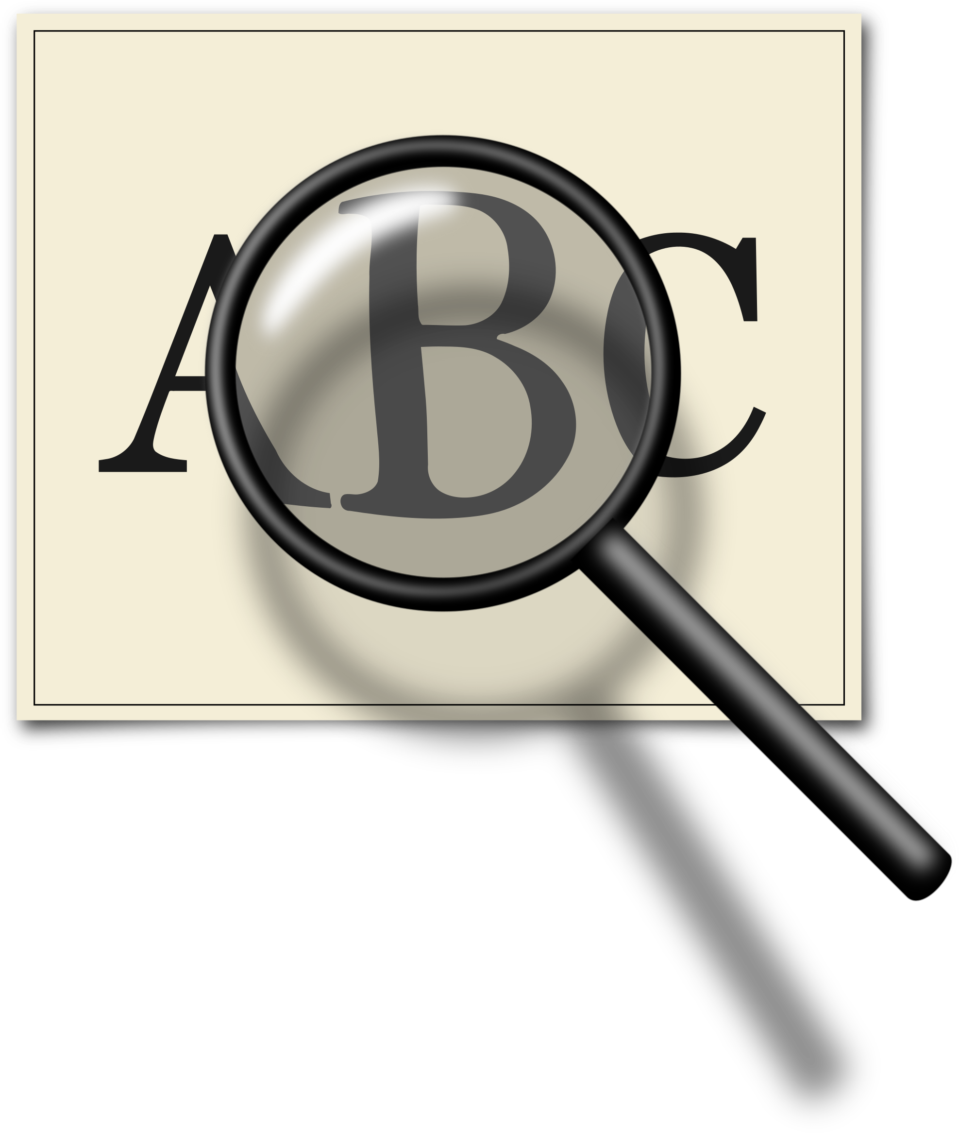 Big Image Png - Magnifying Glass With Letters (2039x2400), Png Download