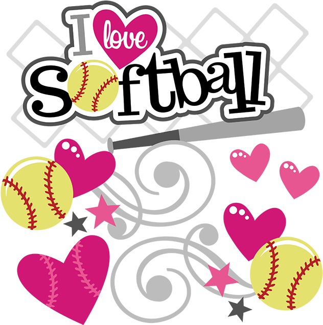 Clip Art Royalty Free Download I Love Svg File Files - Love Softball (648x635), Png Download