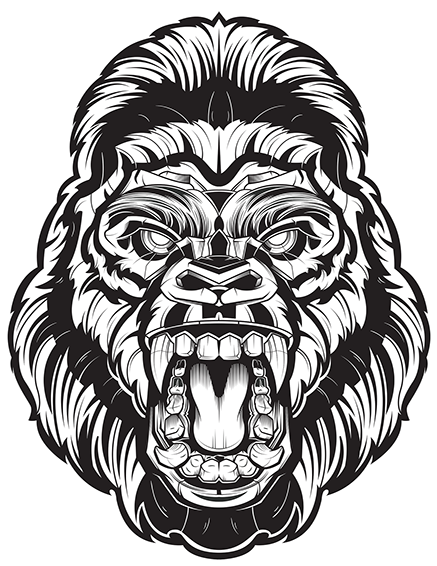 Apex Gorilla On Wacom Gallery Image Royalty Free Download Gorilla Vector Full Size Png Download Seekpng