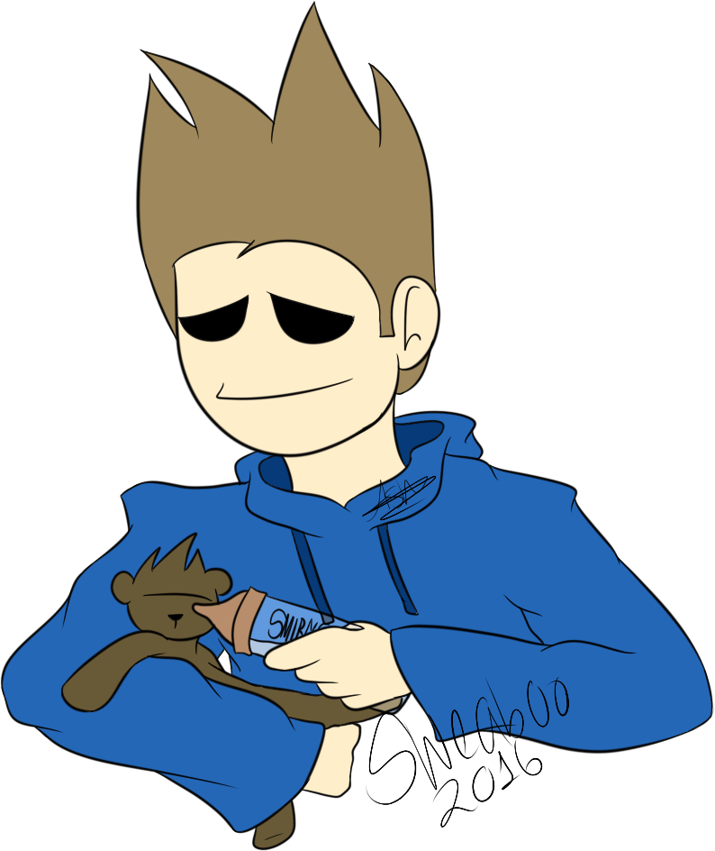 Tom W/ A 'baby' By Sweaboo On Deviantart Image Black - Eddsworld (794x944), Png Download