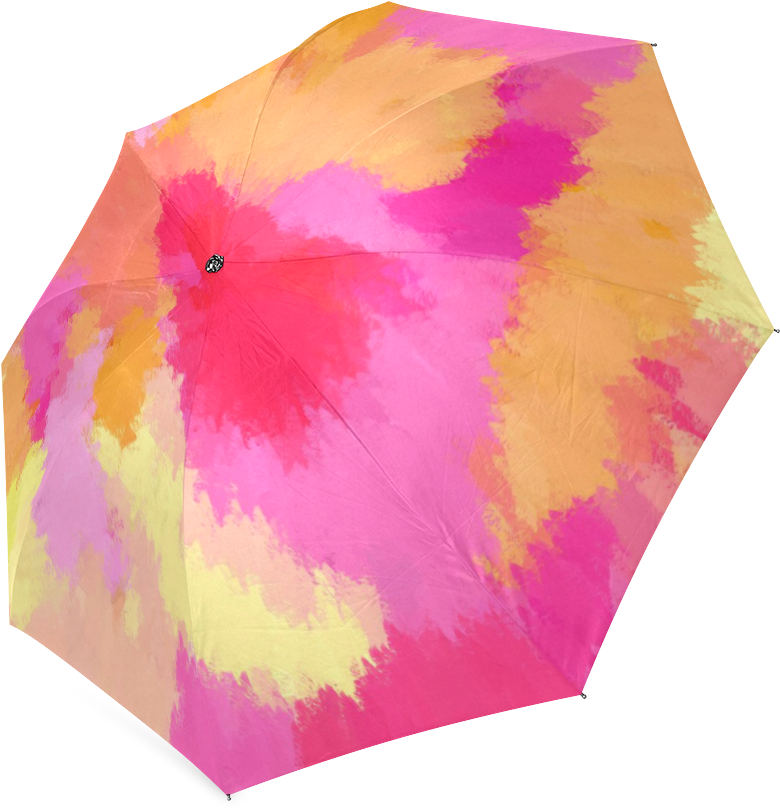 Pink, Orange And Yellow Watercolors Umbrella Foldable - Visual Arts (500x500), Png Download