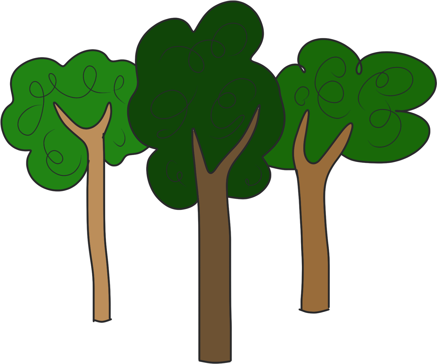 Love Clipart Pictures Of Trees Clipartix - Trees Clipart (1600x1327), Png Download