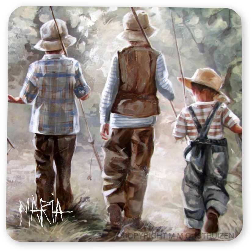 Mco14091 On A Fishing Trip - Painting (1024x1024), Png Download