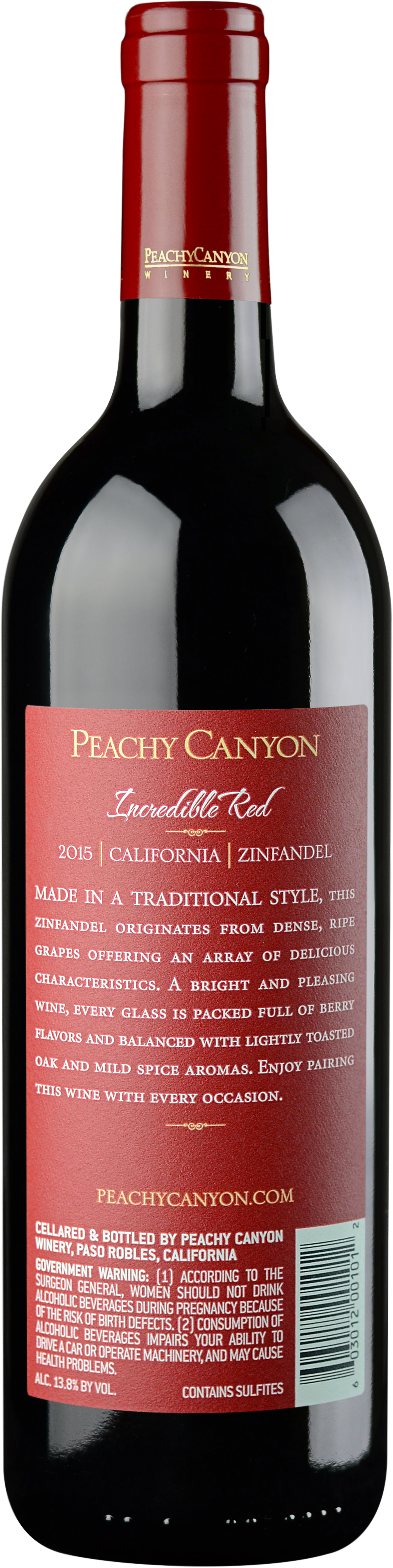 2015 Vintage - Peachy Canyon Vortex Zinfandel 2014 (1016x4055), Png Download