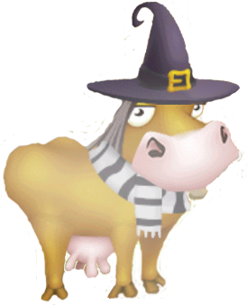 Cow Halloween - Hay Day Halloween Animals (356x377), Png Download