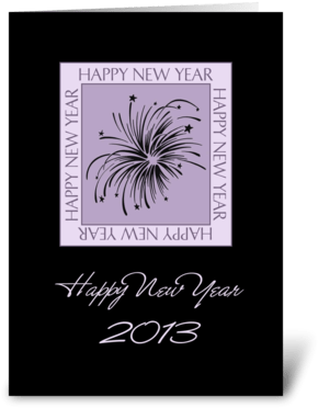 Happy New Year 2013 Fireworks Greeting Card - Happy Birthday On New Years Eve (350x396), Png Download