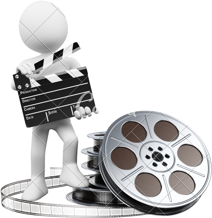 D White People Clapper Board And - Audiovisuel (800x800), Png Download