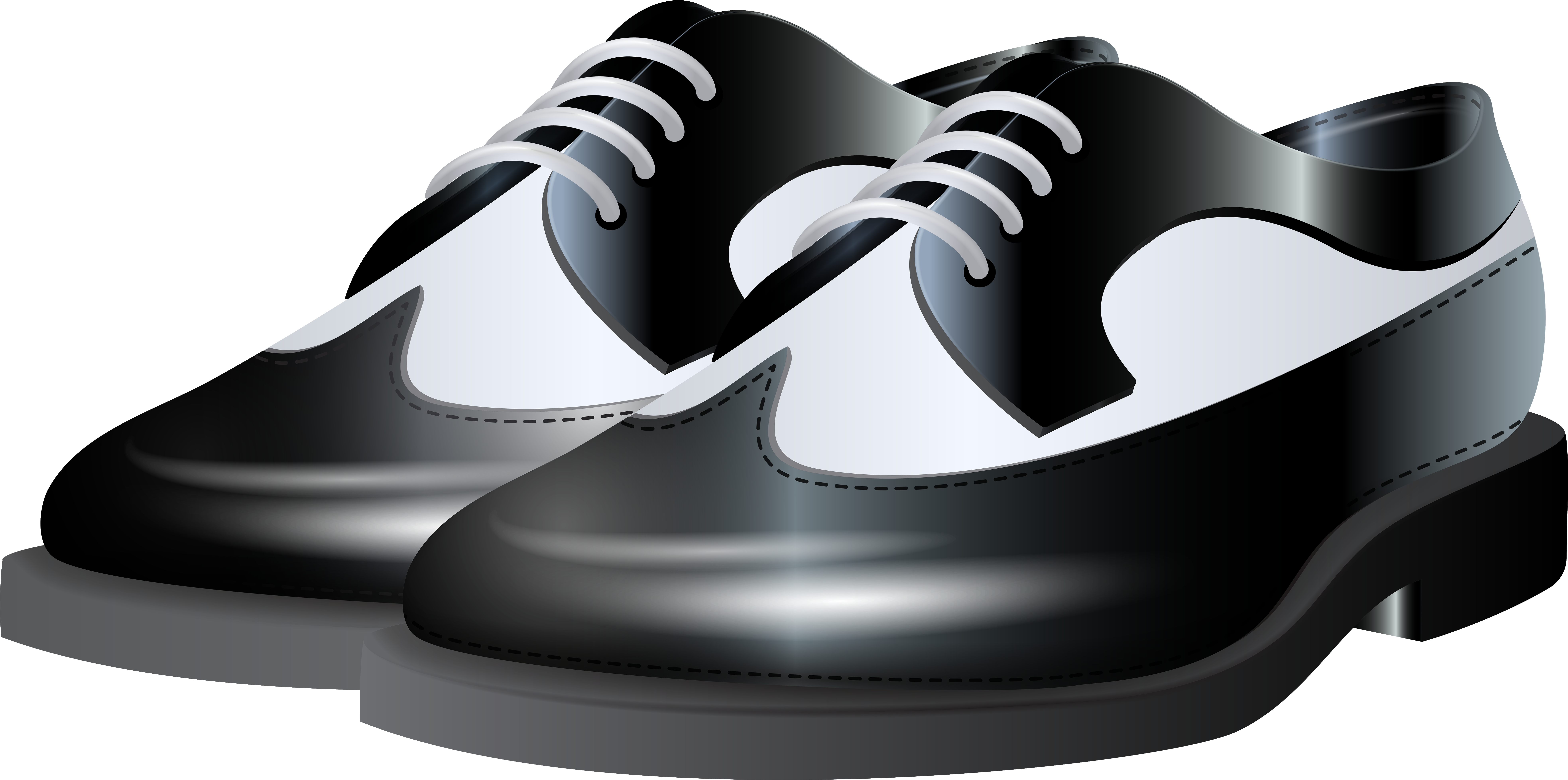 Black And White Shoes Ng Clip Art - Shoes Clip Art Black & White (8000x4055), Png Download