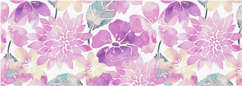 Pastel Watercolor Flower Pattern Classic Insulated - Heart Shaped Flower Watercolorpurple (500x500), Png Download