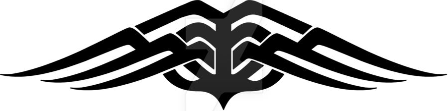 Tribal Wings Tattoo Design By Wearwolfclothing On Deviantart - Design (900x224), Png Download