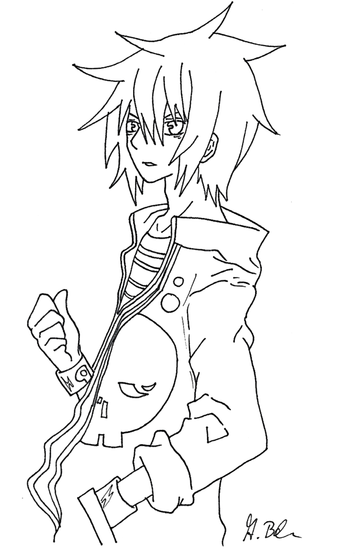 Anime Boy Lineart By Alyssasart - Drawing (706x1131), Png Download