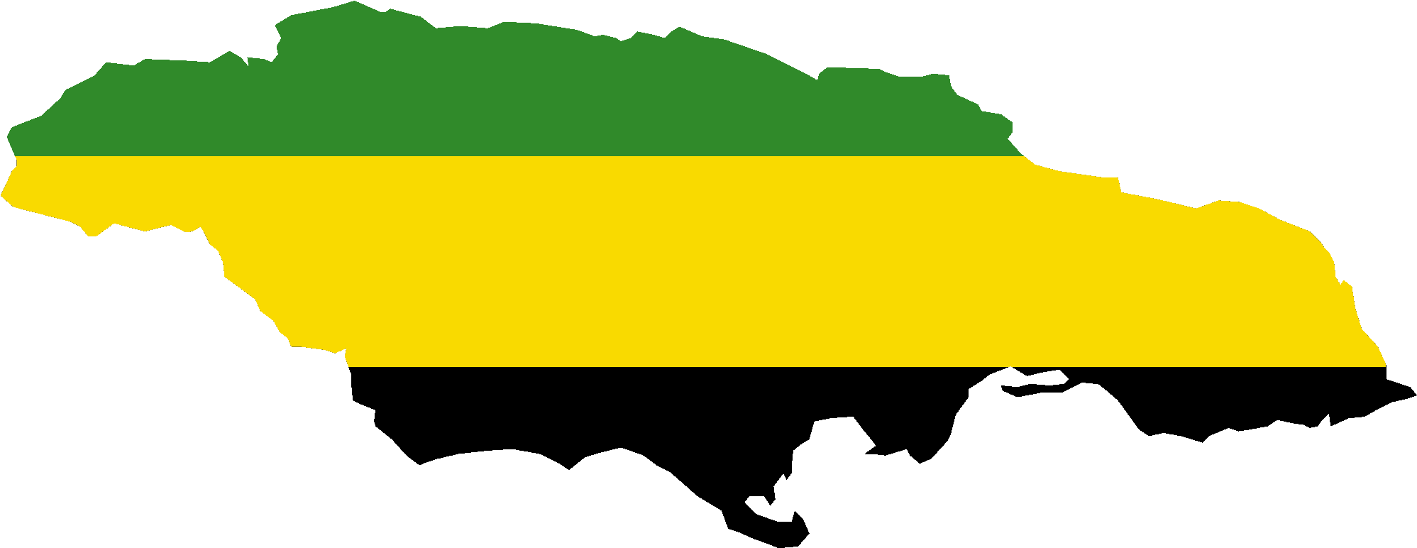 Flag Map Of Jamaica - Map Of Jamaica (2100x900), Png Download