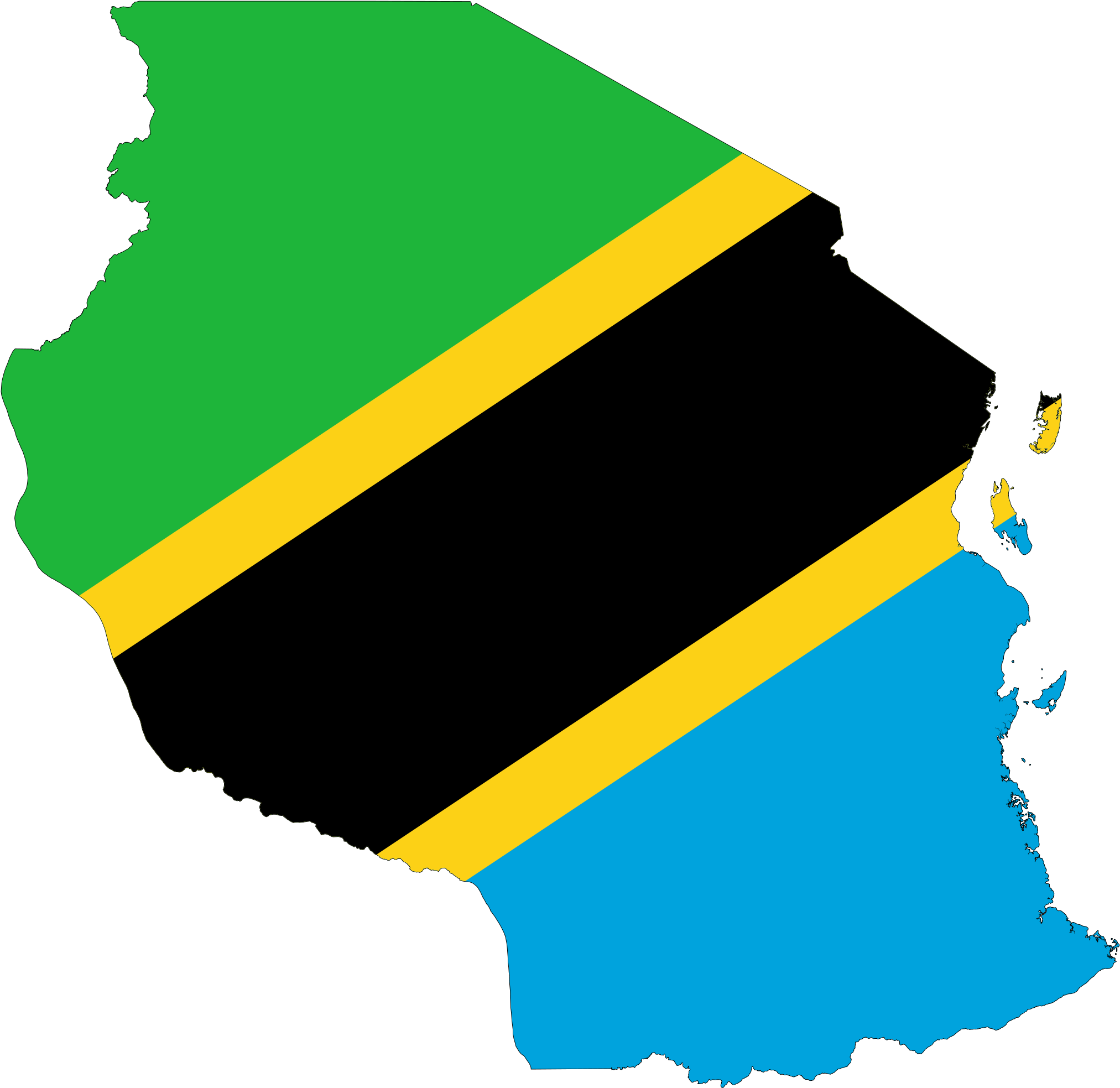 Tanzania Flag Map Tanzania Flag, Tanzania Africa, Africa - Tanzania Flag Map (2048x1988), Png Download