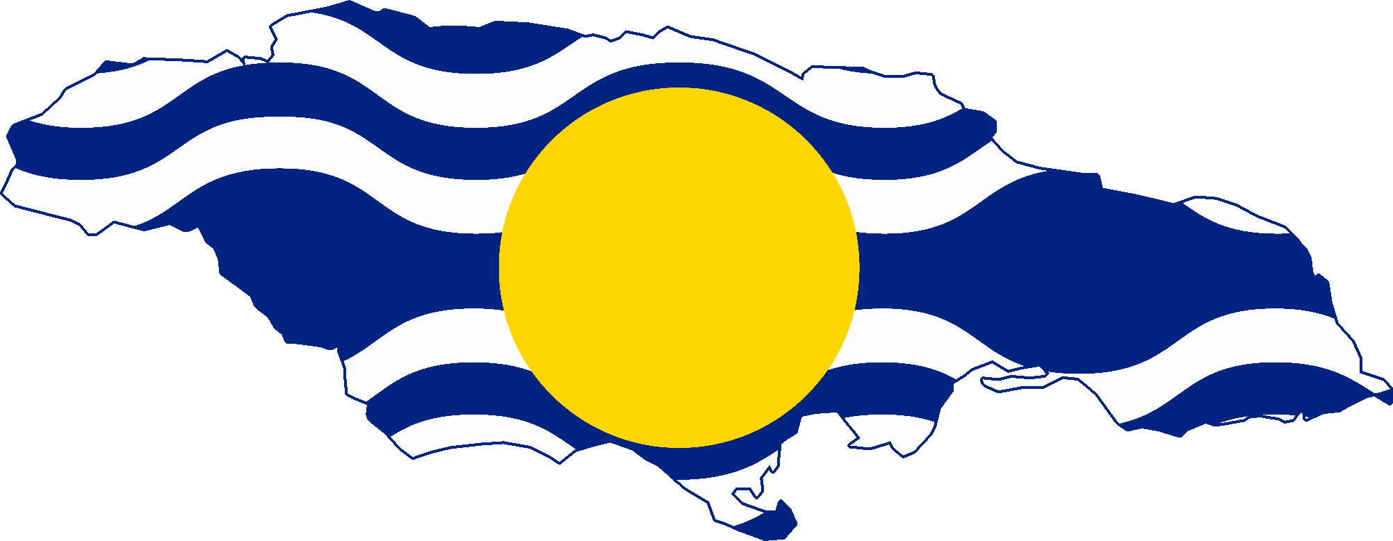 Flag Map Of Jamaica - West Indies Flag (2004x779), Png Download