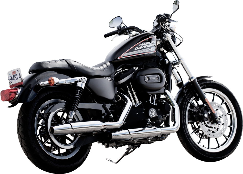Harley Davidson Black Color Motorcycle Bike Png Image - Triumph Bonneville T100 2005 (1064x770), Png Download