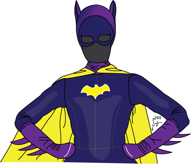 Batgirl 1966 Costume - Cartoon (649x557), Png Download