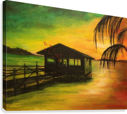 Jamaican Sunset Canvas Print - Printing (429x386), Png Download