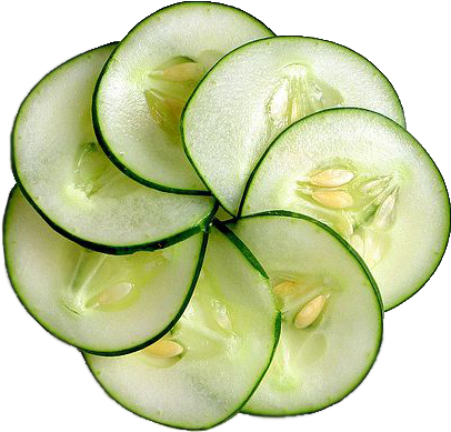 Cucumber Png Picture - Cucumber Slices (490x433), Png Download