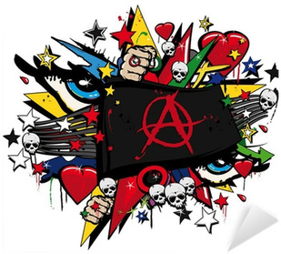 Anarchy Anarchist Flag Graffiti Flag Street Art Illustration - Sh04f Aquos Zeta Sh-04f ドコモ Docomo スマホカバー ケース 000981 (400x400), Png Download