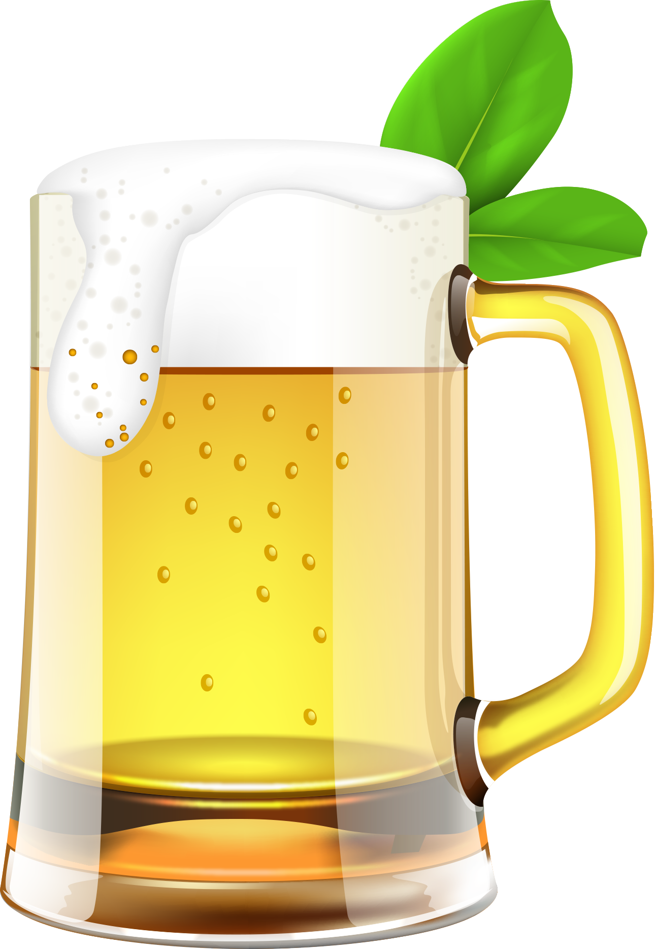 Cup Computer Vector Foam Transprent Png Free - Beer Glass Vector Png (1290x1868), Png Download