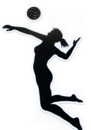 Click Here For Schedule - Volleyball Player Silhouette Png (435x429), Png Download