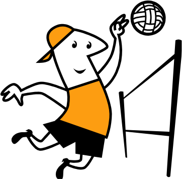 Volleyball Player Clipart - Beach Volleyball Clipart Png (362x356), Png Download