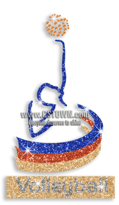 Cool Volleyball Player Iron-on Glitter Rhinestone Transfer - Volleyball (450x450), Png Download