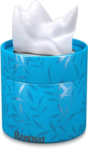 White Facial Tissues Blue Box - Box Of Tissues Blue (530x550), Png Download