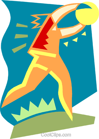 Volleyball Player Serving The Ball Royalty Free Vector - Volleyball Player (344x480), Png Download