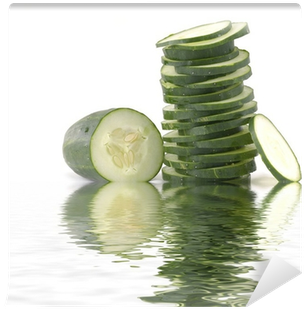 Reflection Of Stacked Green Cucumber Slices Wall Mural - Cucumber (400x400), Png Download