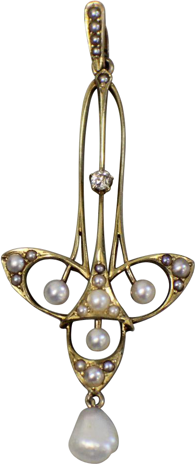 14kt Yellow Gold Upside Down Cross Pendant With Pearls - Jewellery (930x930), Png Download