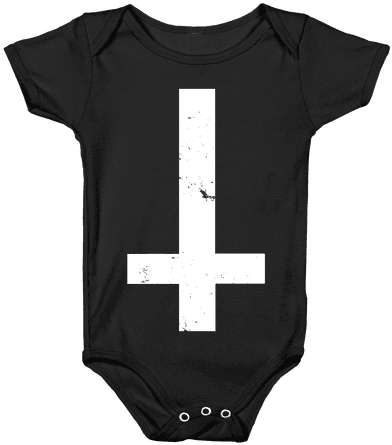Upside Down Cross Baby Onesy - Onesie (484x484), Png Download