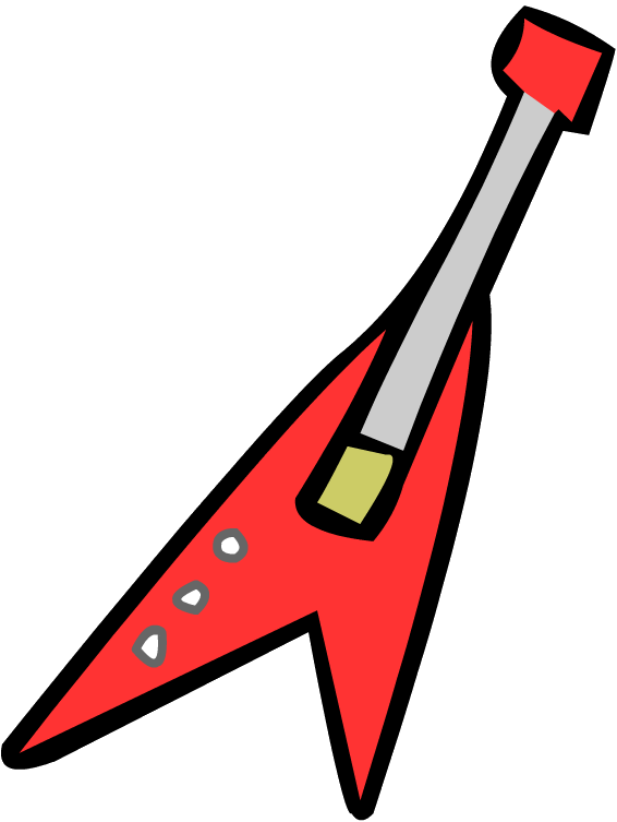 Old Red Electric Guitar - Club Penguin Red Guitar (566x753), Png Download