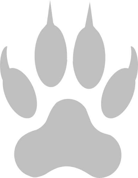 Free Paw Print Template - Dessin Patte De Loup (462x594), Png Download