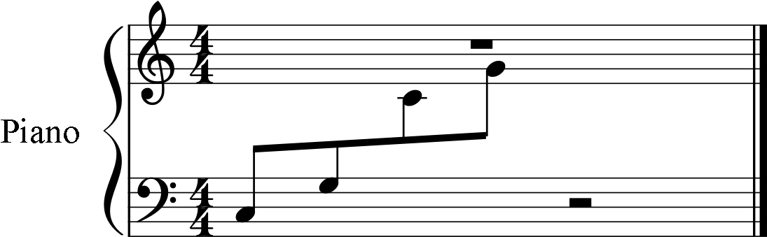 Beam And Stem Of Cross-staff Notes Don't Flip - Electric Relaxation Piano Sheet Music (1106x355), Png Download