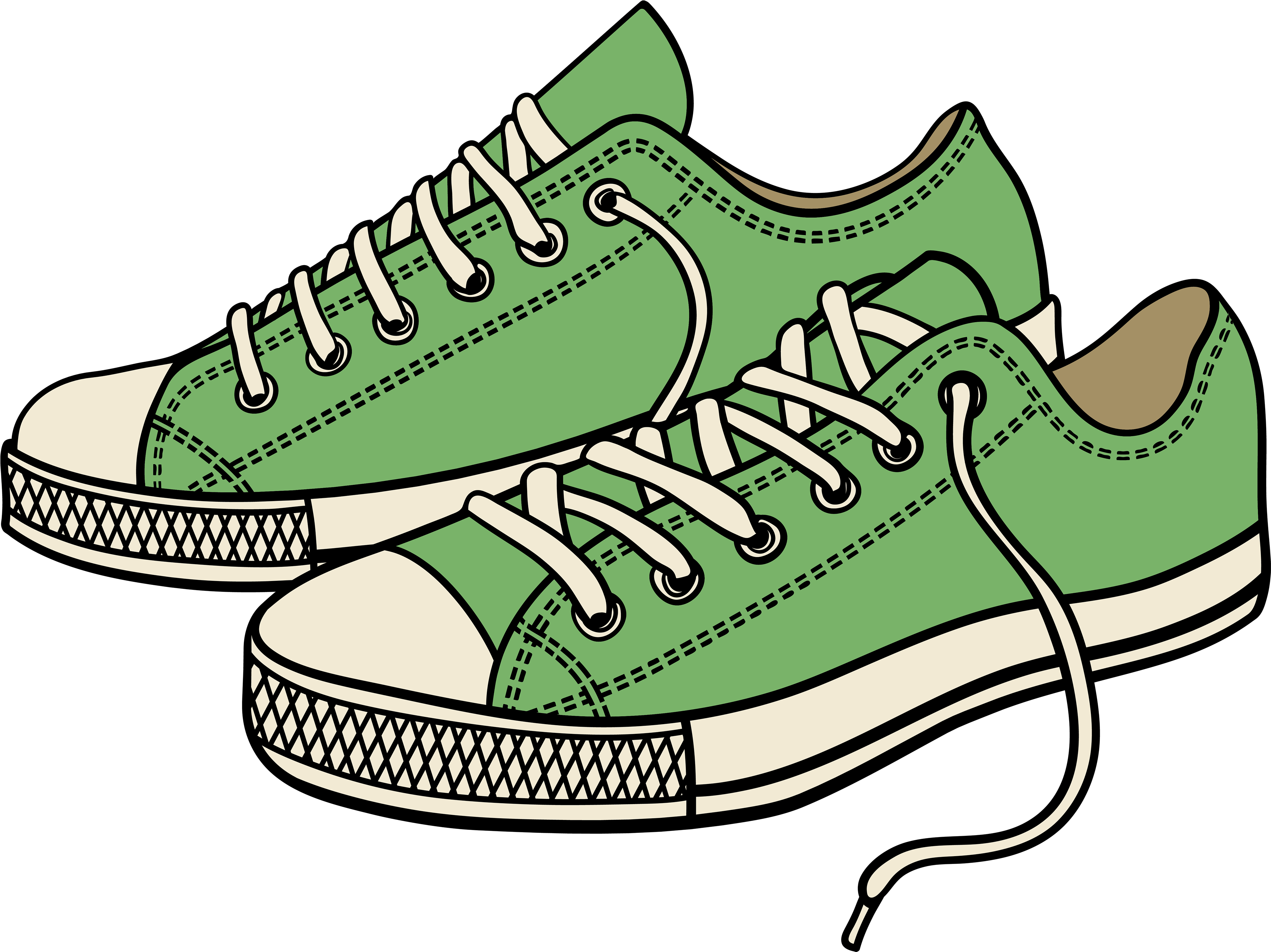 Green Sneakers Png Clipart - Shoe Clip Art (4000x3010), Png Download
