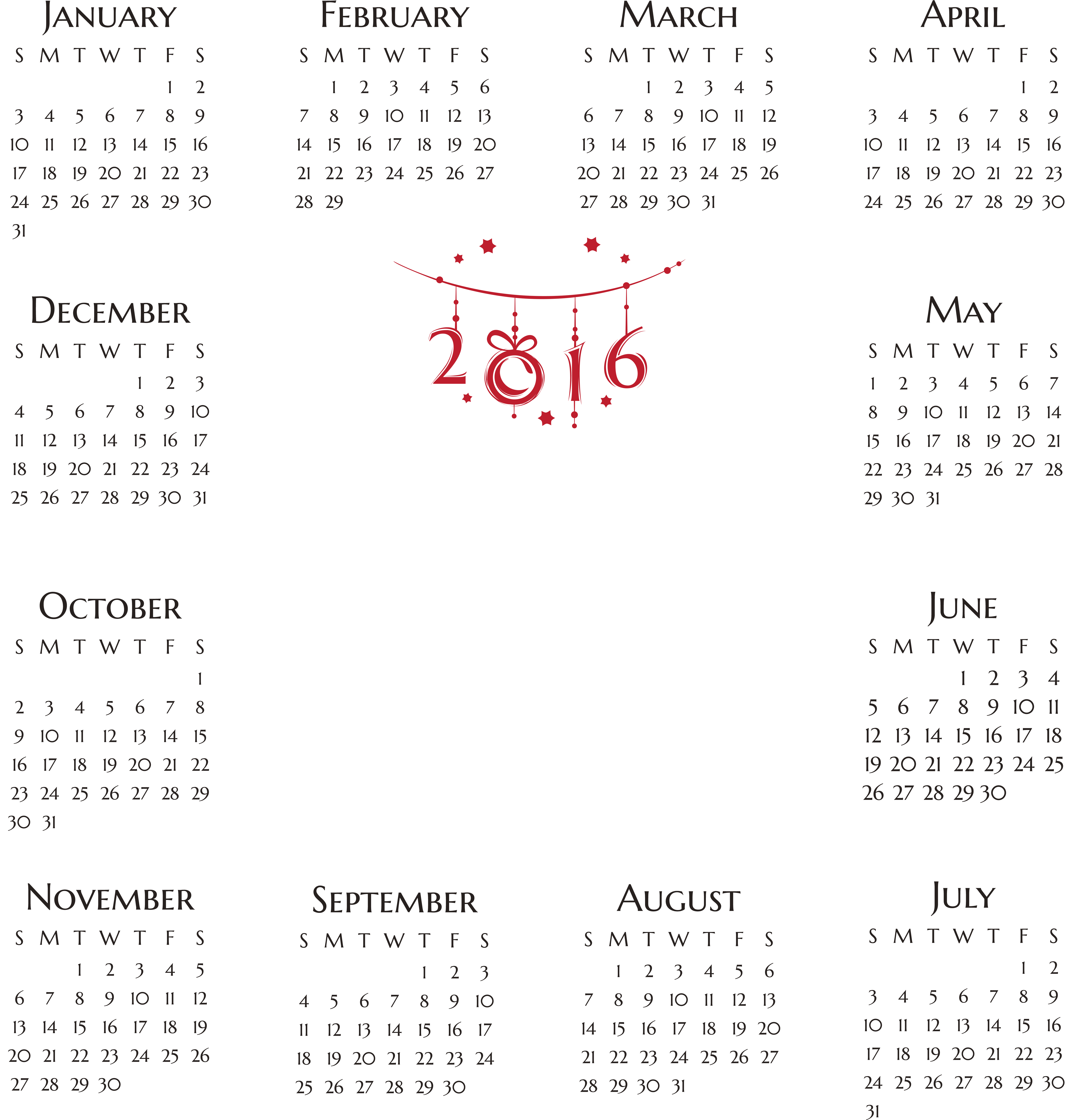 Calendario 2009 Para Imprimir (5862x6121), Png Download