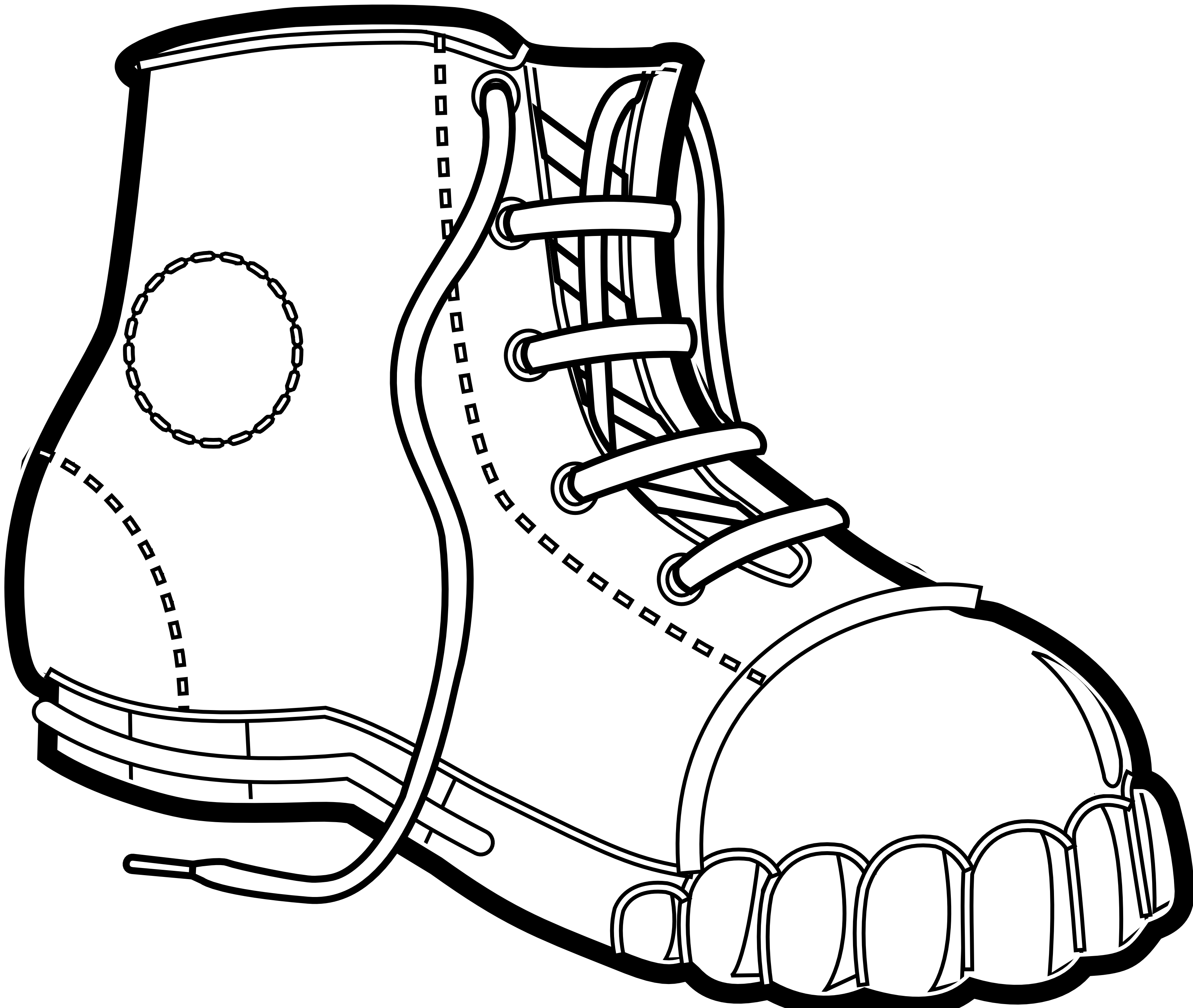 Shoe Clipart Banner Black And White - Boot Clip Art Black And White (3333x2837), Png Download