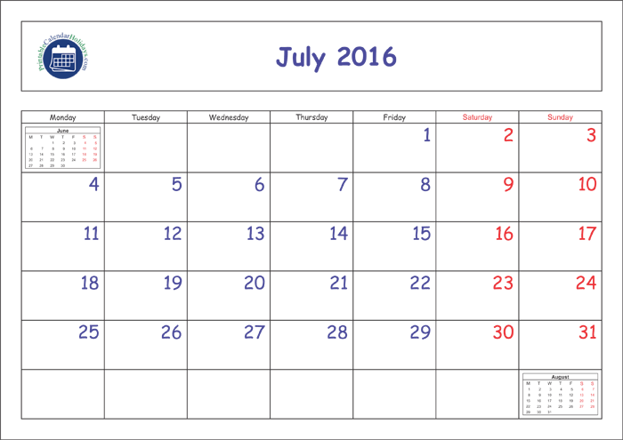Calendar July - Number (700x495), Png Download