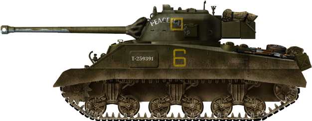 New Zealander Firefly Vc “peacemaker”, 15th Armoured - M4 Sherman Firefly (625x249), Png Download