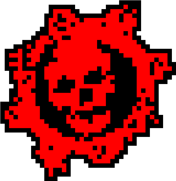 Cog Gears Of War Logo 8-bit Sprite - Hama Beads Gears Of War (645x630), Png Download