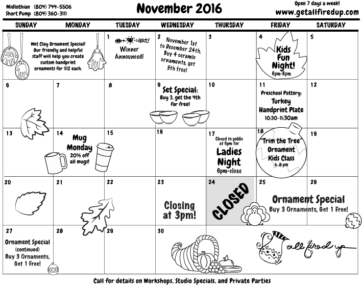 November 2016 Calendar Front - Diagram (751x586), Png Download