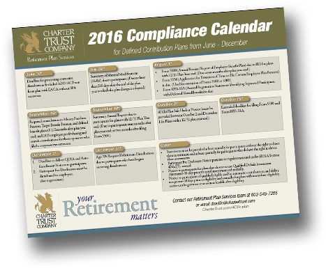 Click The Image To View The 2016 Compliance Calendar - Brochure (494x407), Png Download