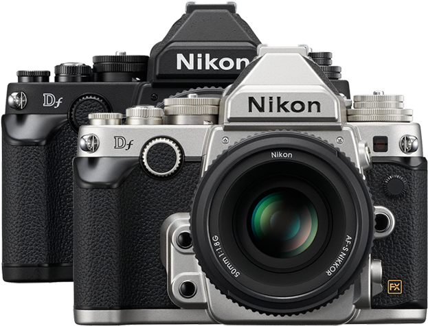 Vintage Camera Logo Png - Nikon Df With Af-s 50mm F/1.8 Lens (silver) (700x595), Png Download