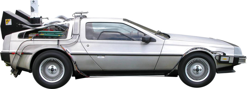 Share This Image - Back To The Future Car Drawing (1000x363), Png Download