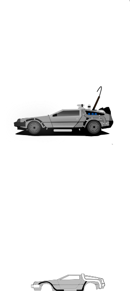 Delorean Vector (264x588), Png Download
